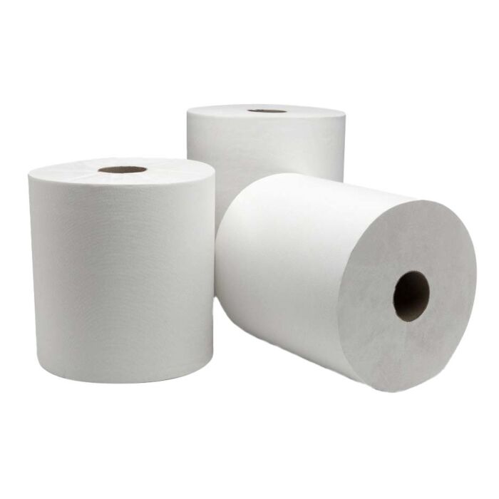 Merfin 02380 Signature Roll Towel — White 8" x 800' 6/CS