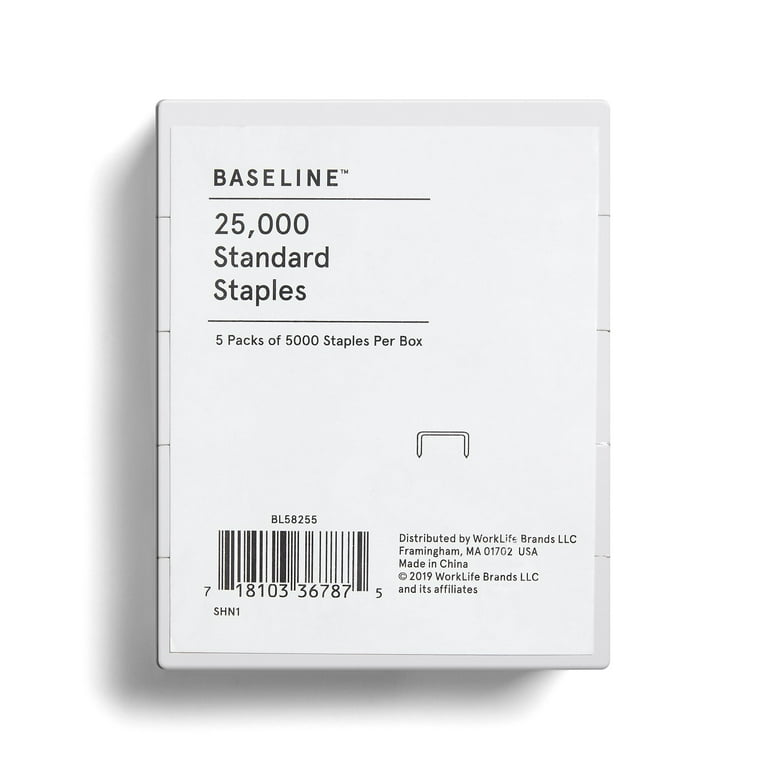 Baseline Staples, Standard size, 25000 per package.