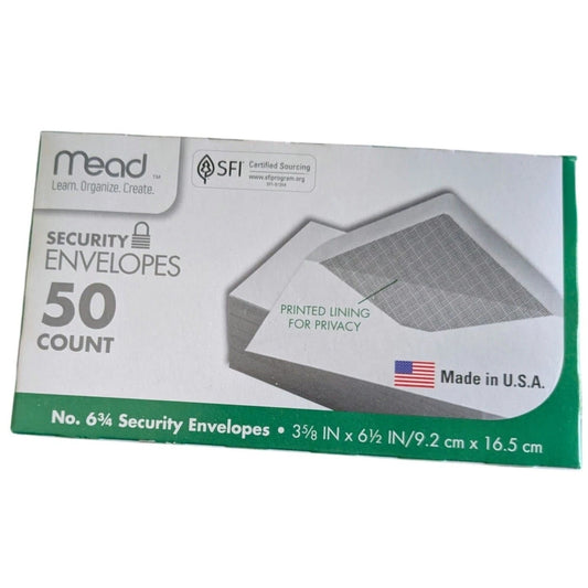 Mead Security Envelopes #6-3/4 50/ct