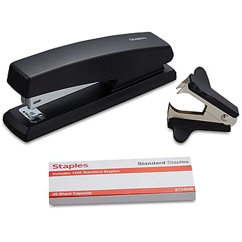 Stapler, Flat Staple Remover, and 1250 staples Pack