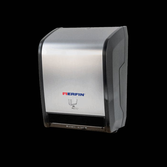 Merfin Edge Series Automatic Touchless Hardwound Paper Towel Dispenser, Brushed Stainless