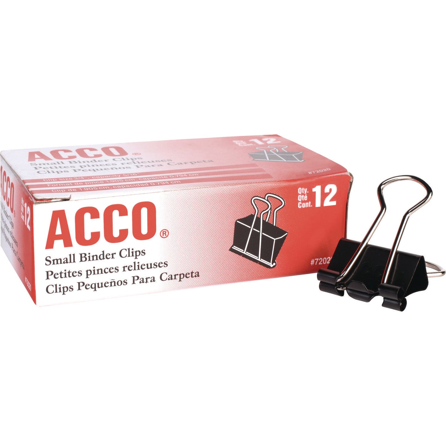 ACCO  3/4" Wide Binder Clips, 5/16" Holding Capacity 12 Pack