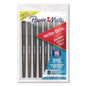 Paper Mate Write Bros. Ballpoint Pen, Stick, Medium 1 mm, Black Ink, Black Barrel, 8/Pack