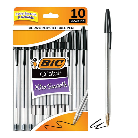 BIC Xtra Smooth Ballpoint Pens 10/pk Black/Blue/Red