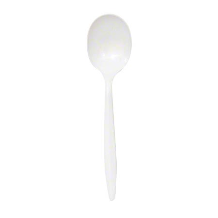 Empress™ Medium Weight Polypropylene Cutlery - Soupspoon, White 1000/cs
