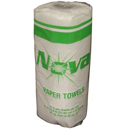 NOVA® 2 Ply Kitchen Roll Towel - 85 ct. Roll, White 30/Case