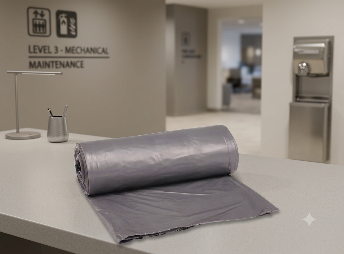 AEP Industries Can Liner 33" x 39", 22 Micron, 33 Gallon Can, Gray, Premium (250 per Case)