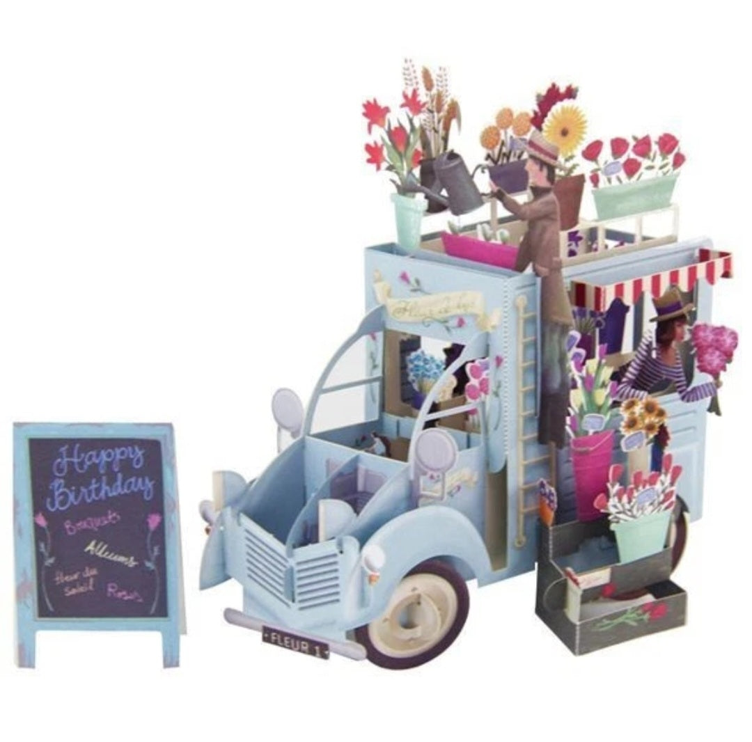 Pop up Celebration Card, Floral Truck