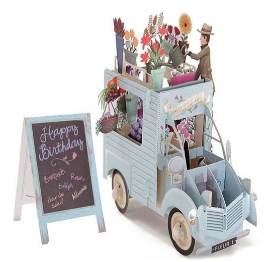 Pop up Celebration Card, Floral Truck