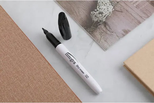 Integra Dry-Erase Markers - Fine Marker Point - Bullet Marker Point Style - Black Alcohol Based Ink - Fiber Tip - 12 / Dozen