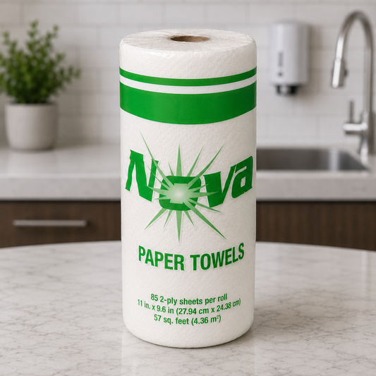 NOVA® 2 Ply Kitchen Roll Towel - 85 ct. Roll, White 30/Case