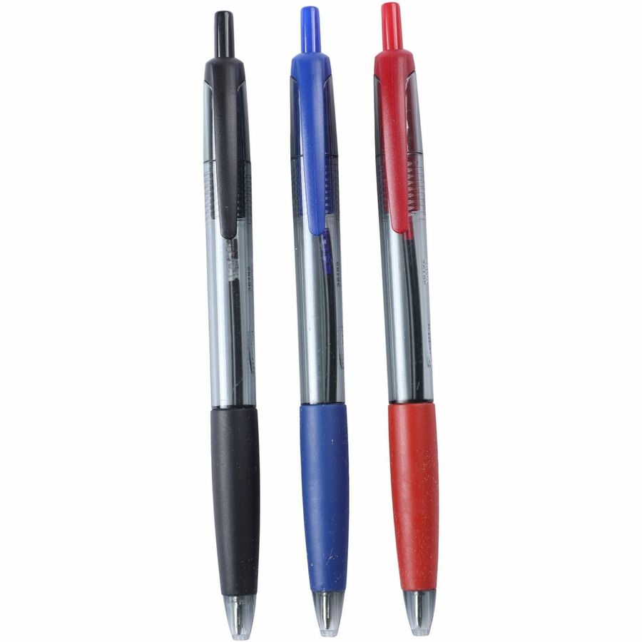 Integra Retractable Ball Point Pens, 50 Pack. 1.0mm., Medium Tip, Black/Blue/Red