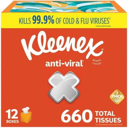 Kleenex Anti-Viral Tissues, 12 boxes