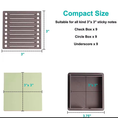 Sticky Note holder with Stencil, Includes 100 Sticky Notes
