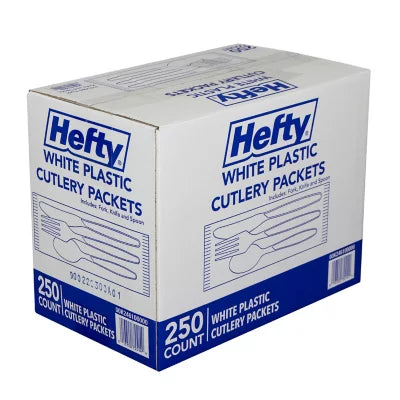 Hefty Individually Wrapped Cutlery Packets. 250 ct.