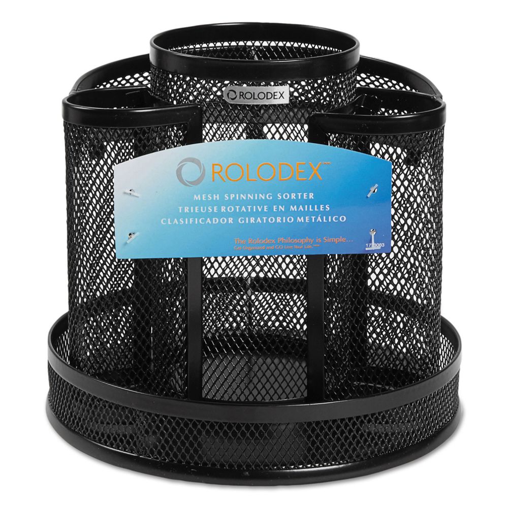 Rolodex Mesh Spinning Sorter, 6 1/4" x 6 1/2", Black
8 Compartment(s) - 6.5" Height - Rotate - Black - Steel