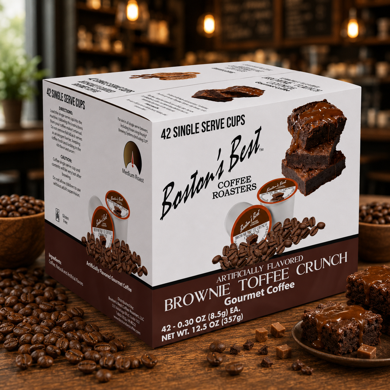 Boston's Best Gourmet Coffee K Cups, 42 Count, Brownie Toffee Crunch