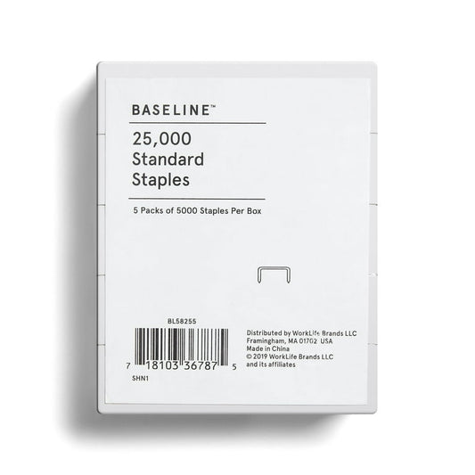 Baseline Staples, Standard size, 25000 per package.