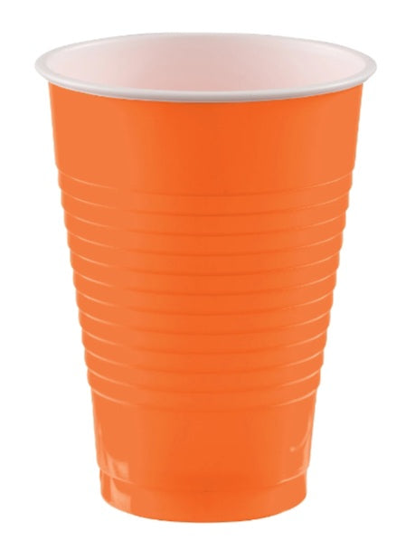 Amscan orange 12 oz plastic tumblers